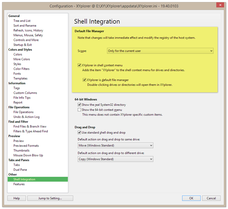 Shell Integration 設置