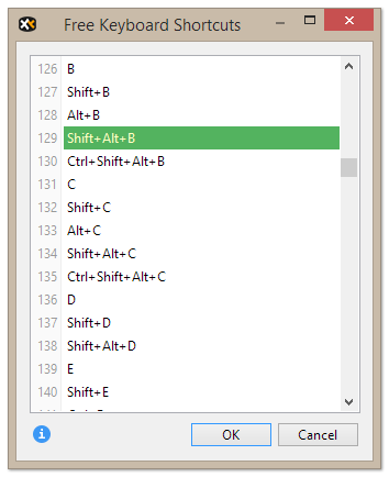 所有空閒快捷鍵