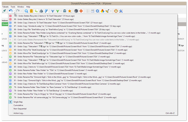 工具欄下拉列表